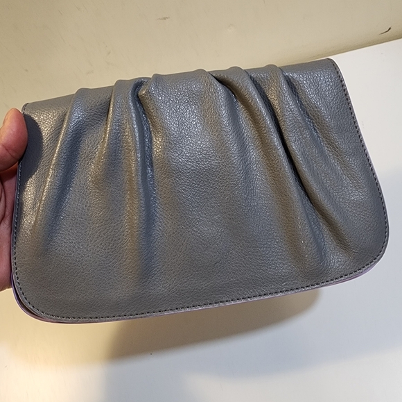 BAEKGAARD VintagebGray Leather Clutch - Picture 1 of 11